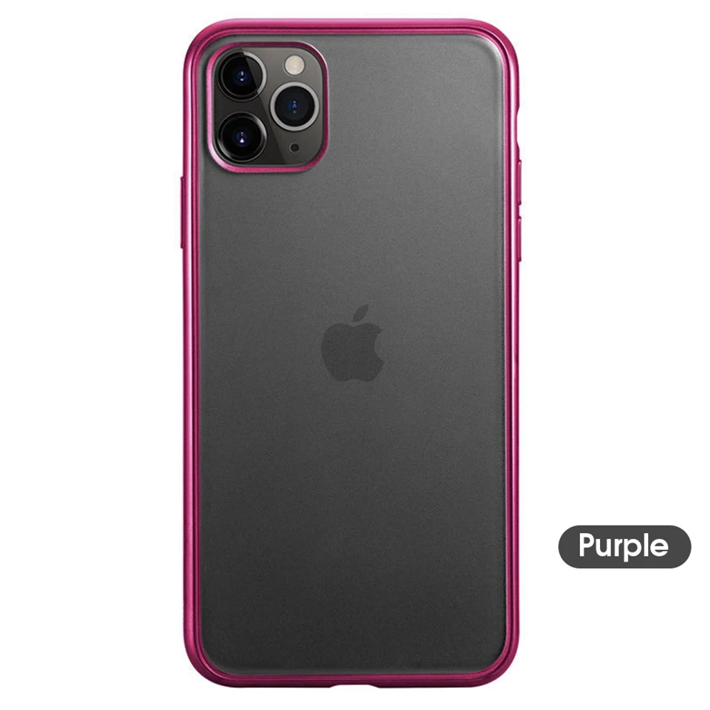 Purple Матовый мягкий чехол с покрытием для iPhone 11 Pro X XR XS MAX, Ультратонкий Прозрачный чехол для iPhone 10 7 8 6 6S Plus, чехол - Цвет: Purple