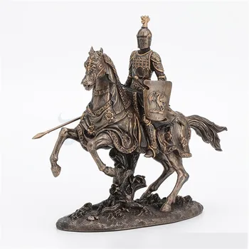 

China Creative Warrior Horse Riding Statue Armour Samurai Art Sculpture Alloy Crafts Decorations For Home Birthday Gift R3204