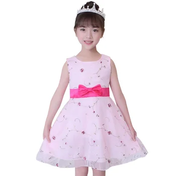 

2020 Girls Dress Floral Mesh Kids Dresses For Girls Sleeveless Princess Dress Kids Summer Cute Tutu Dress For Girls 6 8 10 12 14