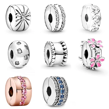 

2019 NEW 100% 925 Sterling Silver Sparkling Sunburst Flash Leaves Clip Charm Fit DIY Bracelet Women Original Fashion Jewelry Gif