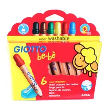 Italy Import giottobebe 6 Color Children Painting Non-toxic-Washing Crayon Baby CHILDREN'S Toy