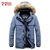 Mens Winter Jacket warm Thick Cotton Multi-pocket Hooded Jacket Male casual Fur Trim Coat men's Down jacket coat Plus size M-6XL ► Photo 1/6