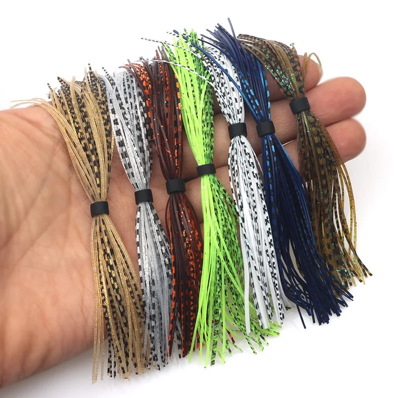 5pcs/lot 44 strands/bundle silicon skirts fishing lure Fishing Accessories  silk Rubber skirt tying material Buzzbaits Spinner