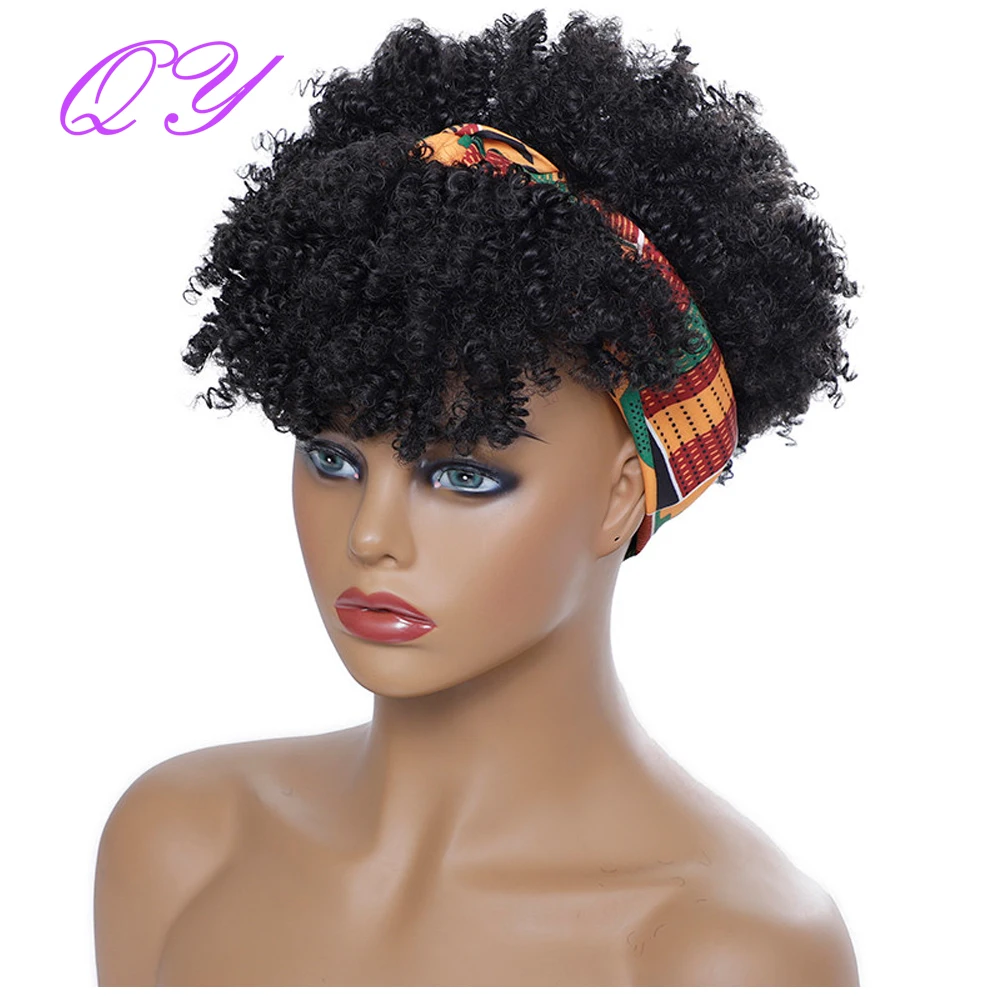 

Synthetic Black Headband Wig Short Nature Afro Kinky Curly Wigs For African Women High Quality Mechanism Wigs