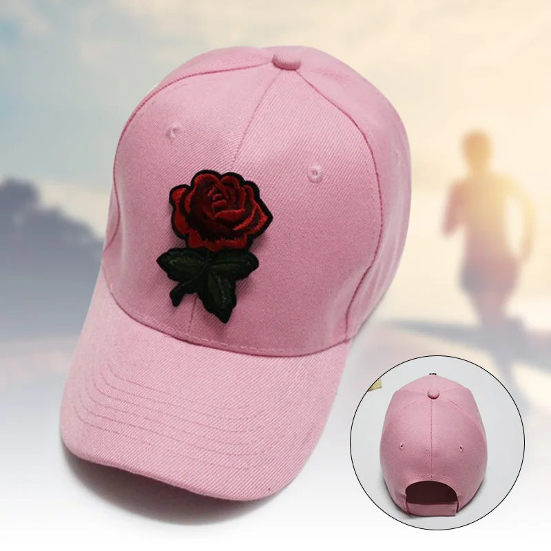 Женская Бейсболка с вышитыми розами и широкими полями, регулируемая парусиновая шляпа NIN668