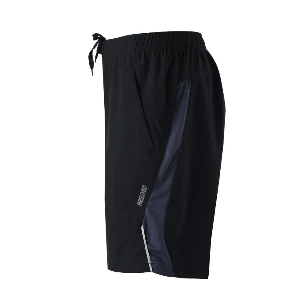ARSUXEO, мужские спортивные шорты для бега, тренировок, футбола, тенниса, тренировок, спортзала, фитнеса, спортивные шорты, быстросохнущие, дышащие, с карманами, B162 - Цвет: grey