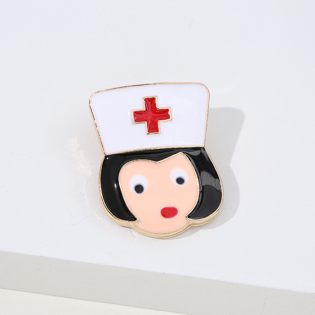 Sale Medical Medicine Brooch Pin Stethoscope Electrocardiogram Heart Shaped Pin Nurse Doctor Backpack Lapel Enamel Jewelry