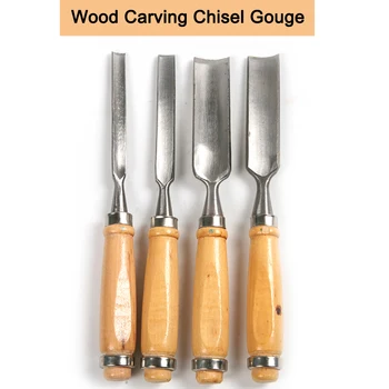 4Pcs Wood Carving Chisels Wood Gouge Tool Set 6/12/18/24mm Woodworking Chisels Woodcut Art Artist Carpenter Tools