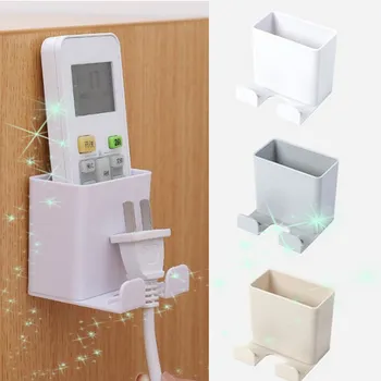 

Remote Control Storage Box Wall Mounted Phone Charging Support Holder Multifunction Air Conditioning Remote Control Storage Box