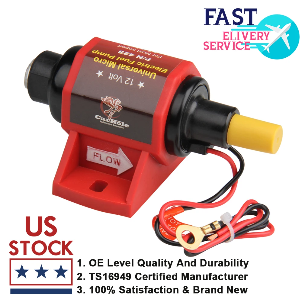 

CarBole 42S Universal Low Pressure External Electric Fuel Pump Petrol Gasoline 2-3.5 PSI For Ford VW