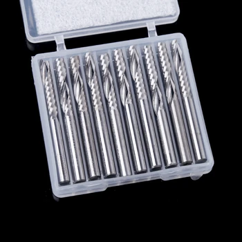 

10 Pcs 4mm Shank Single Flute Carbide Spiral End Mill Cutter CNC Router Bits 22mm CEL Drop shipping