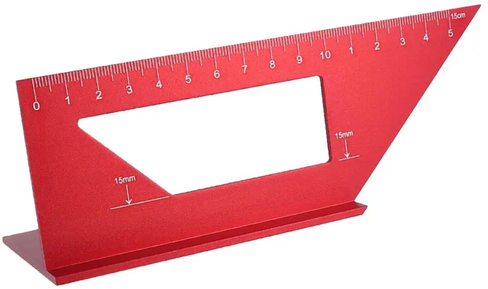Aluminum Woodworking Scriber T Ruler Multifunction 45//90 Degree Angle Ruler 15cm