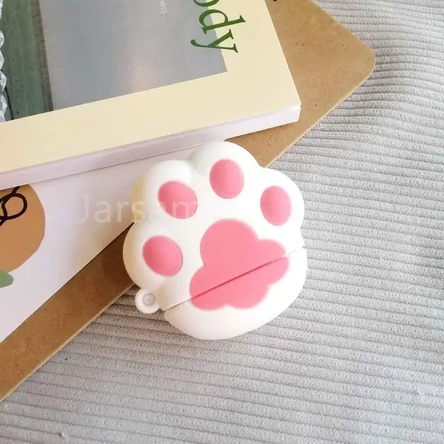 Cartoon For airpods case Silicone Cover For airpods Case Cute Earphone 3D Headphone case Protective White Pink claw