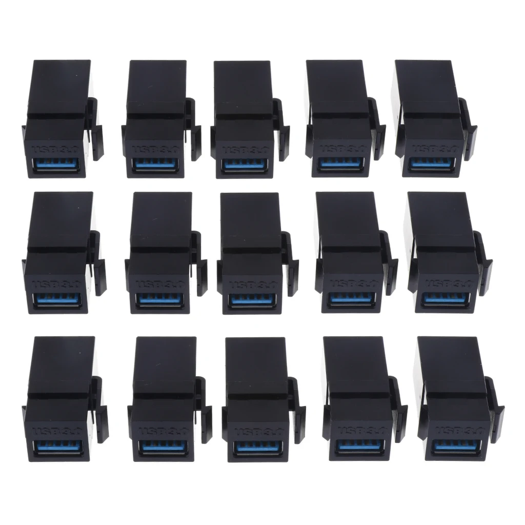 15x USB 3.0 A Female/F Snap-in Coupler Jack Insert For Keystone Wall Plate