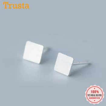 

Trusta 100% 925 Sterling Silver Jewelry Fashion Cute Tiny 0.5cmX0.5cm Square Stud Earrings Gift For Girls Kids Lady DS19-Square