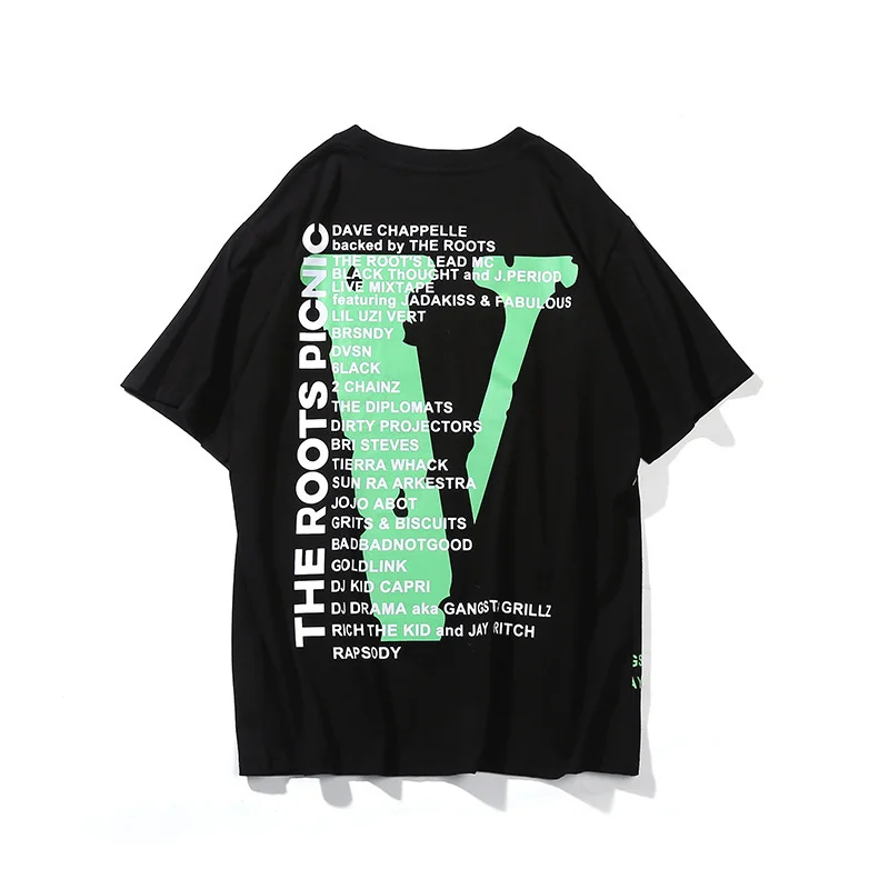 Футболка VLONE Мужская/женская из 100% хлопка уличная одежда брендовая рубашка с