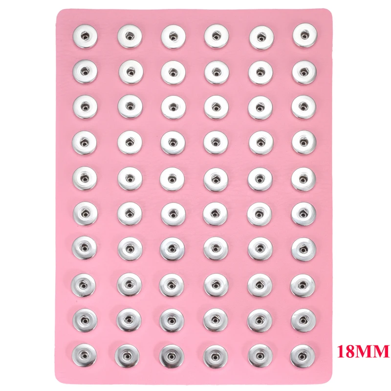 Оснастки ювелирные изделия стенд держатель подходит 60 шт 12 мм и 18 мм Металлические стеклянные пуговицы ювелирные изделия кожа мягкий дисплей стенд - Окраска металла: Fit 18mm Snaps