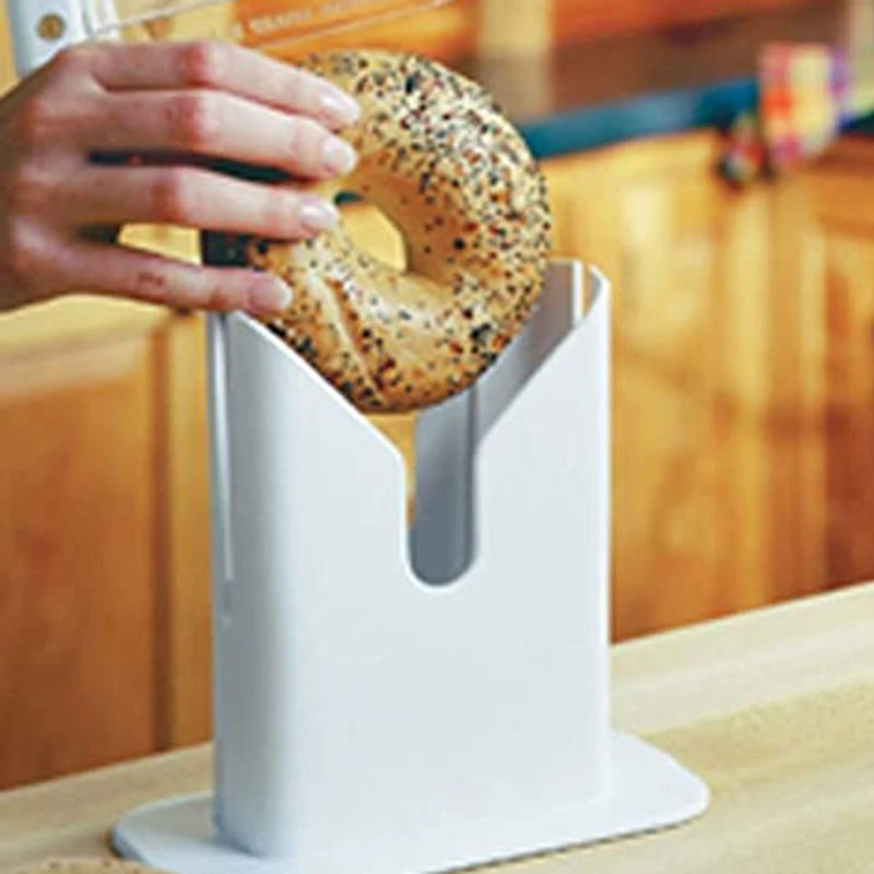 Bagel Cutter Slicer Guillotine Action Blade Holder Knife Biter Kitchen