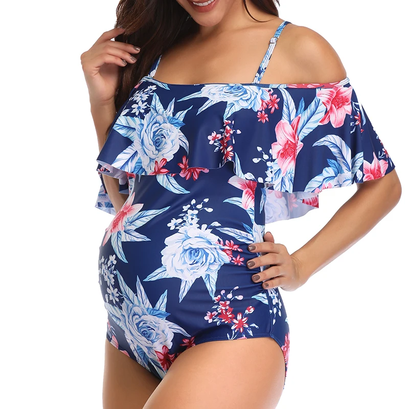 

Pregnant Swimming Woman Maternity Swimsuit Sexy&loose Floral Print Swimwear Pregnant Swimsuit Bathing Suit Stretch Beachwear