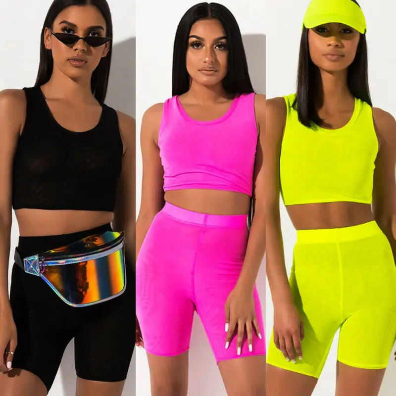

Brand New Women Yoga Set Solid Ladies 2 Piece Yoga Fitness Sports Wear Vest Top Set Gym Sleeveless Skinny Workout Fashion 2019