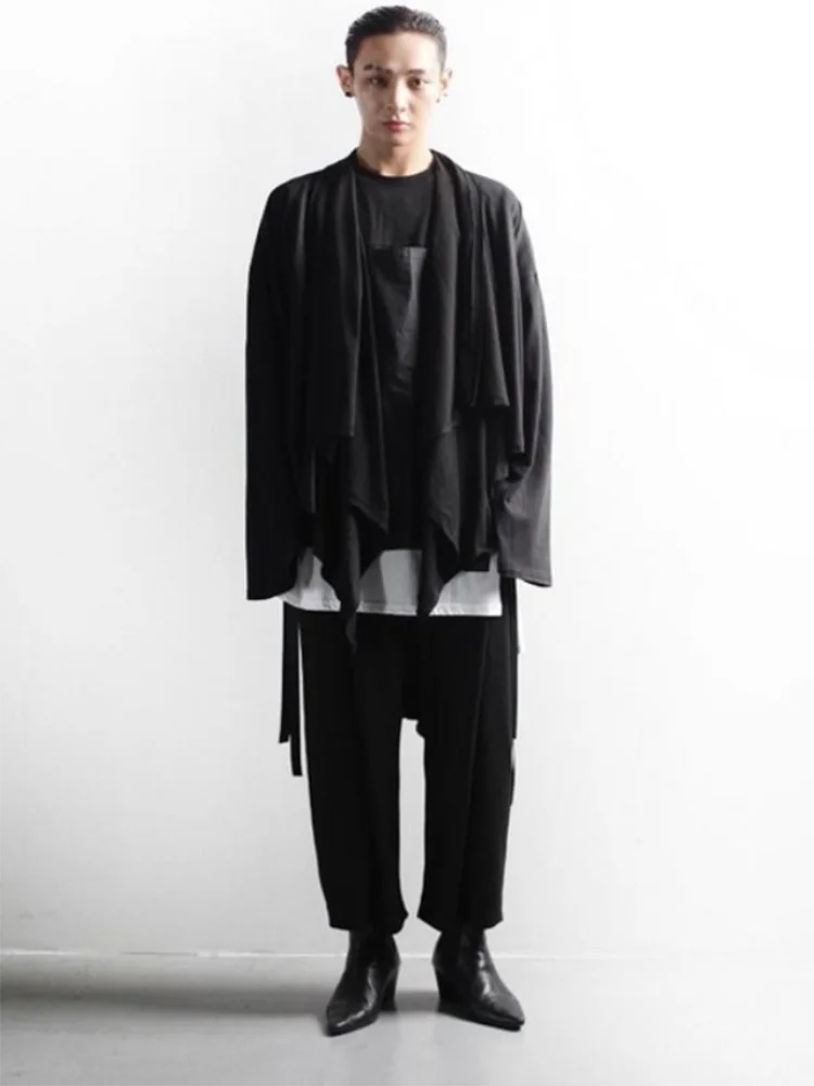Men's Beat Pants Spring And Autumn New Hip Hop Street Rock Stage Style Retro Straight Loose Casual Large Size Wide Leg Pants