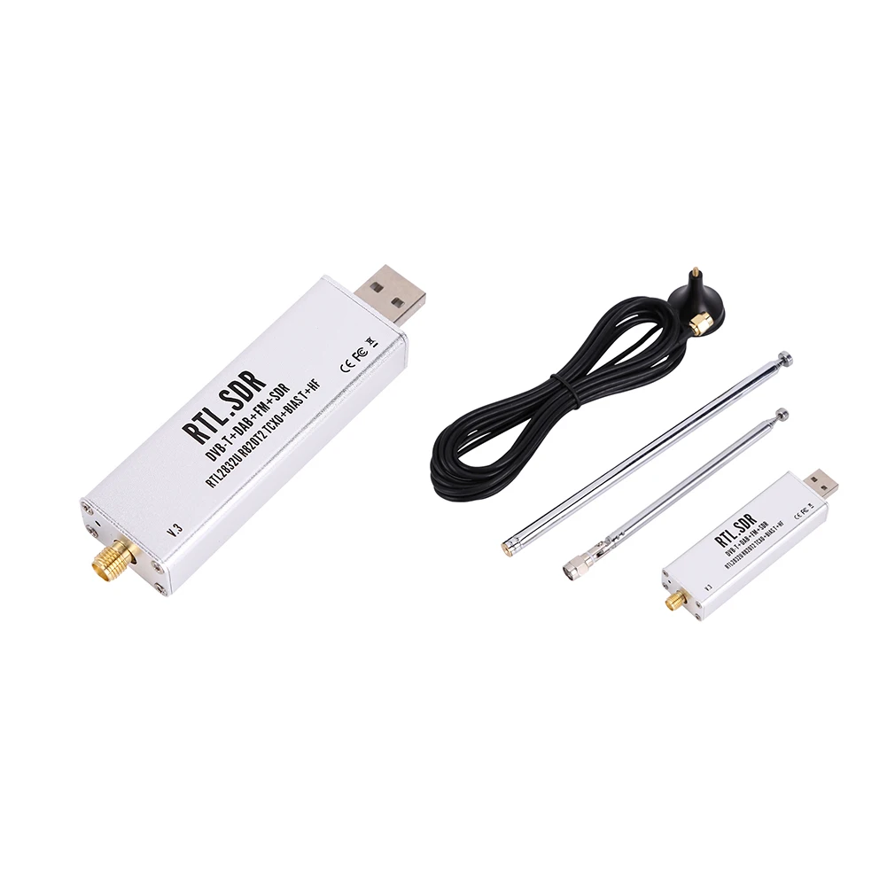 SDR Receiver RTL-SDR Blog RTL SDR Receiver V3 R820T2 RTL2832U 1PPM TCXO SMA Software Defined Radio With Multipurpose Antenna