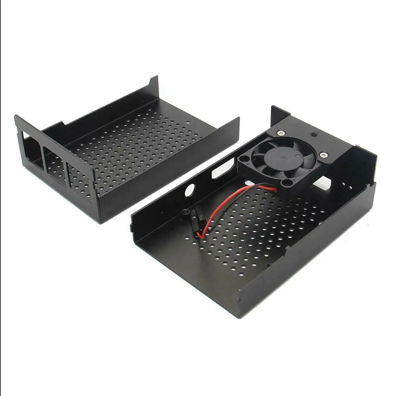 Металлический корпус для Raspberry Pi 3 Model B+/3 Модель B с охлаждающим вентилятором(черный