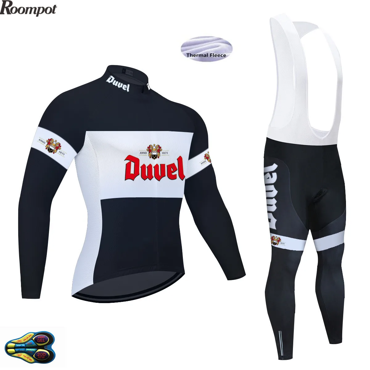 Командный DUVEL зима 2020 черная велосипедная Джерси 20D велосипедные брюки комплект