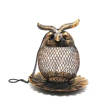 

Wild Bird Feeder Outside Hanging Metal Mesh Wild Bird Feeders Owl Decoration For Outdoor Garden Yard