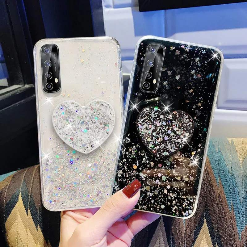 Realme 7 Pro Case Luxury Bling Glitter Case Cover For OPPO Reno 4 3 Pro Case Realme7 X7 5 3 Pro 6 C17 C15 C12 C11 7i Back Covers
