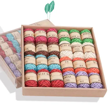 

Jiwuo 24pcs 100mm* 2mm Twine Burlap Twine String Hemp Rope Party Wedding Wrapping Cords Thread DIY Craft Handmade Accessories