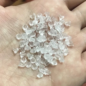 

200pcs/lot Clear Soft Silicone Rubber Earring Backs Safety Bullet Stopper Rubber Jewelry Accessories DIY Parts Ear Plugging