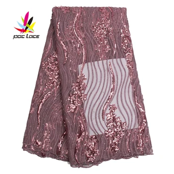 

Evening Dress Fabrics Sequin Embroidered Material Mesh Lace Top Decorative Flowers Bridal Lace Applique Embroidered AMY2524B