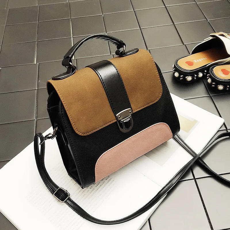 

2020 Spring Trending New Style Women's Square Sling Bag Retro Simple Hand Crossbody Bag Korean-style Contrast Color WOMEN'S Bag