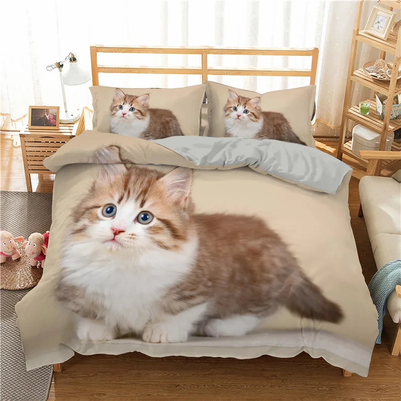 ZEIMON набор постельного белья с 3d принтом для домашних кошек, домашние украшения с животными, постельное белье из полиэстера, мягкий пододеяльник, наволочка
