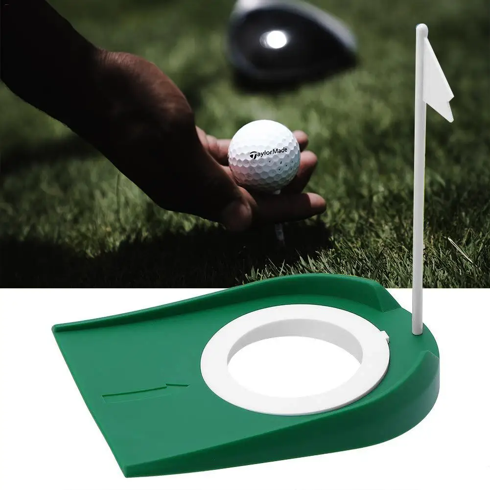 Крытый гольф Кубок с флаг для лунки обратный мяч тренировочный путер тренажеры