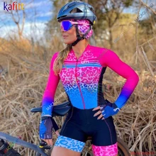  Gym Women's Clothing Long Sleeve Cycling Set Kafitt Cyclist Overalls Gel Pants 