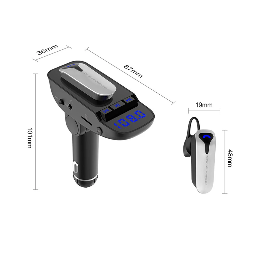 Беспроводная Автомобильная bluetooth-гарнитура V4.2 MP3-плеер fm-передатчик A2DP функция Автомобильная гарнитура