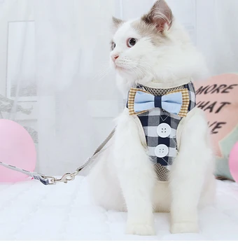 

Adjustable Cat Har and Leash Dog Pet Harness Vest Leash Set Walking Lead Leash For Puppy Dogs Collar Butterfly bow Mesh Harness