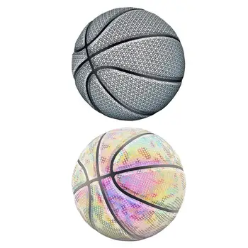 

Glowing Reflective Basketball Battery-Free Light Up Basketball Size 7 Glowing Basketballs for Man Teen Boy