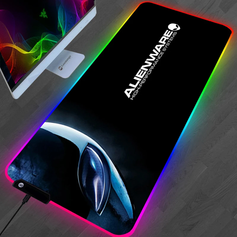 Rgb Alienware Esports Gaming Mouse Pad Xxl Gamer Large Dell Pc Gamer Keyboard Desk Mat 90x40 Led
