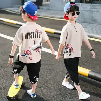 

Children's Clothing Boys' Hanfu Short-Sleeved Suit Summer Season 2020 New Style Children's Handsome Chinese Style Fashion
