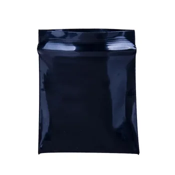 

Bolsa de plástico opaca con cierre de cremallera negra, bolsa de embalaje con cierre hermético reutilizable, bolsas de embalaje