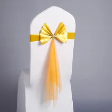 10 шт./партия,, атласный бант на свадебный стул, лента для галстука, банкетные аксессуары для помолвки