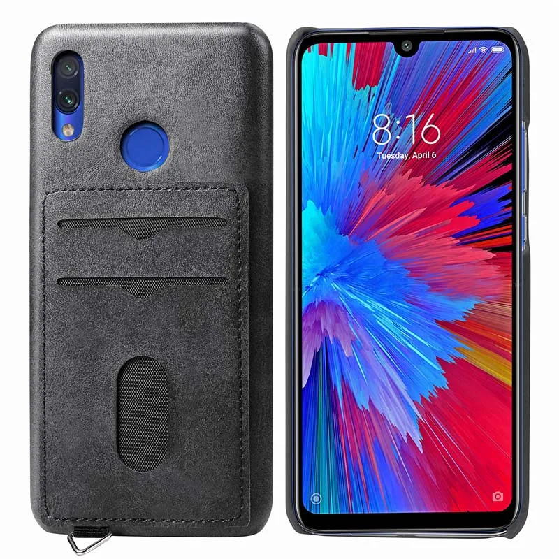 2 слойный деловой кредитный карман для Xiaomi Redmi Note 7 6 5 Por Чехол держатель ID карты