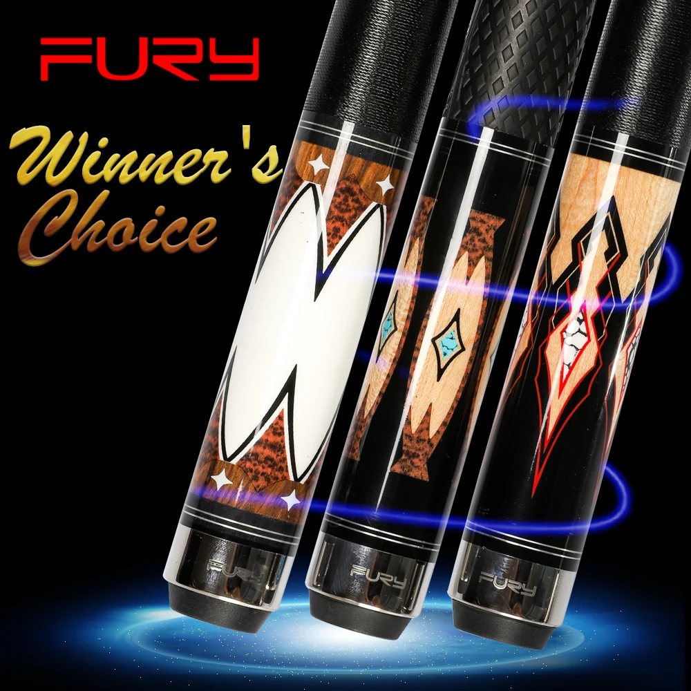 

Fury Billiard Pool Cue DE 11.75mm&12.75mm Tip With Case All Handmade Maple Stick for Champion Professional Athlete HTo KTo