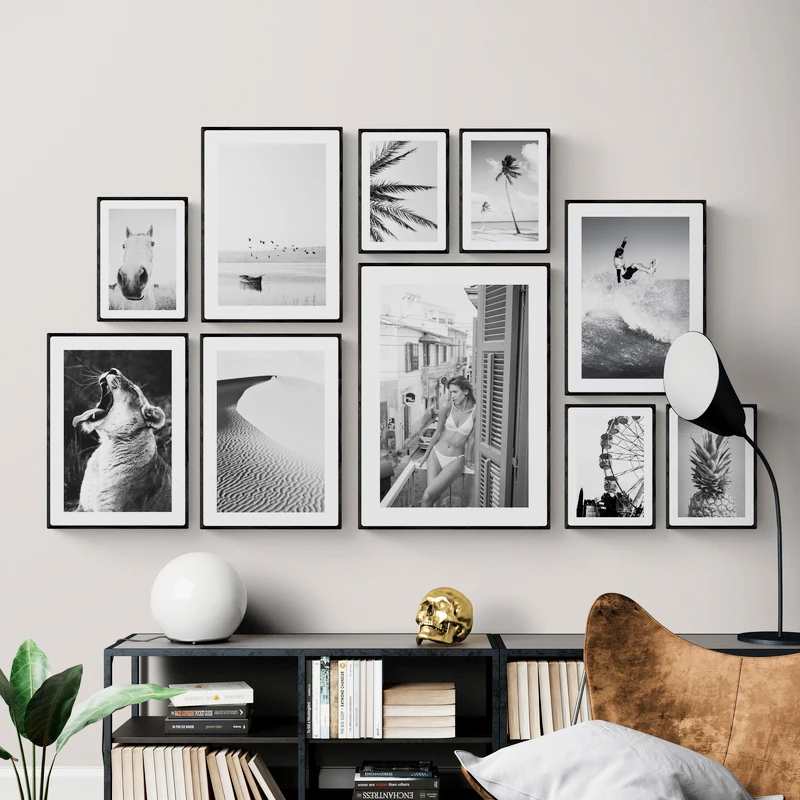 Nordic Black and White Marine Photography Art Print – Sexy Nude Women