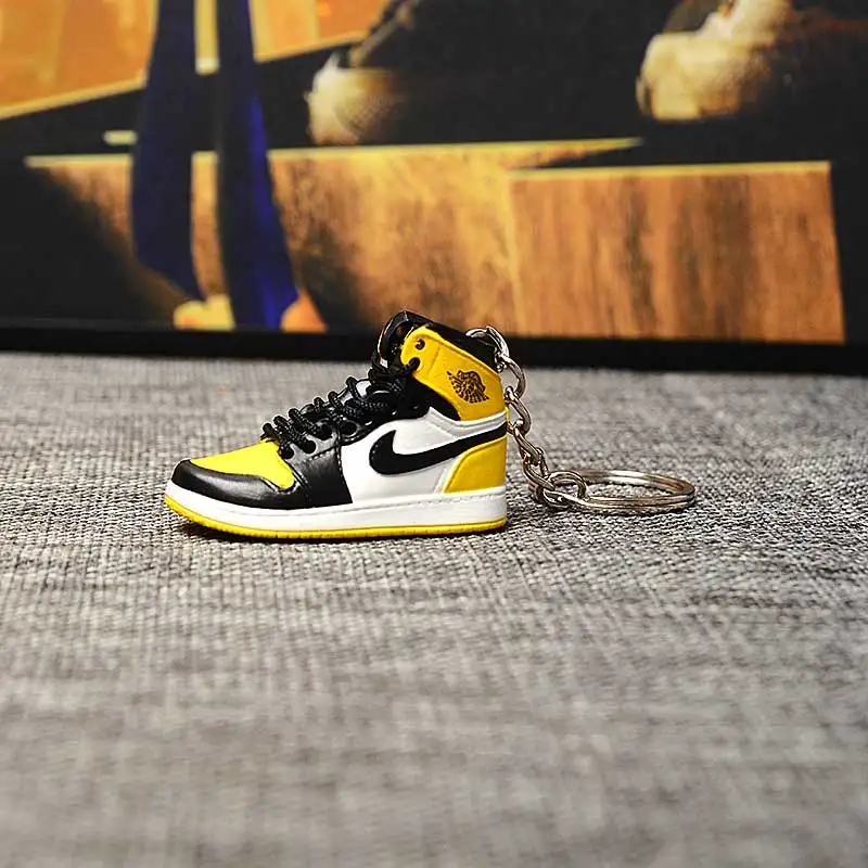 a single shoe w ring Дропшиппинг ПВХ брелок для обуви 1 3D мини-кроссовки "OW CHICAGO" Спортивная обувь Кроссовки брелки - Цвет: a single shoe w ring