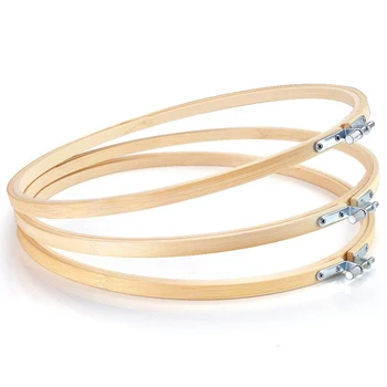 

3 Pieces 10 Inch Round Wooden Embroidery Hoops Bamboo Circle Cross Stitch Hoop Ring