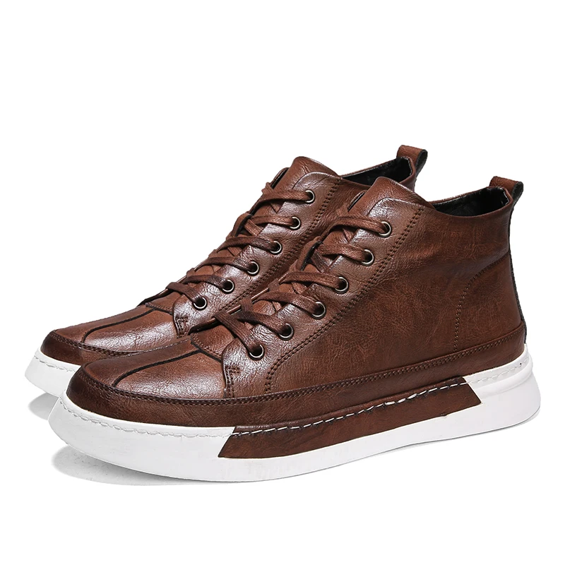 Модные черные мужские кожаные повседневные туфли на плоской подошве обувь для